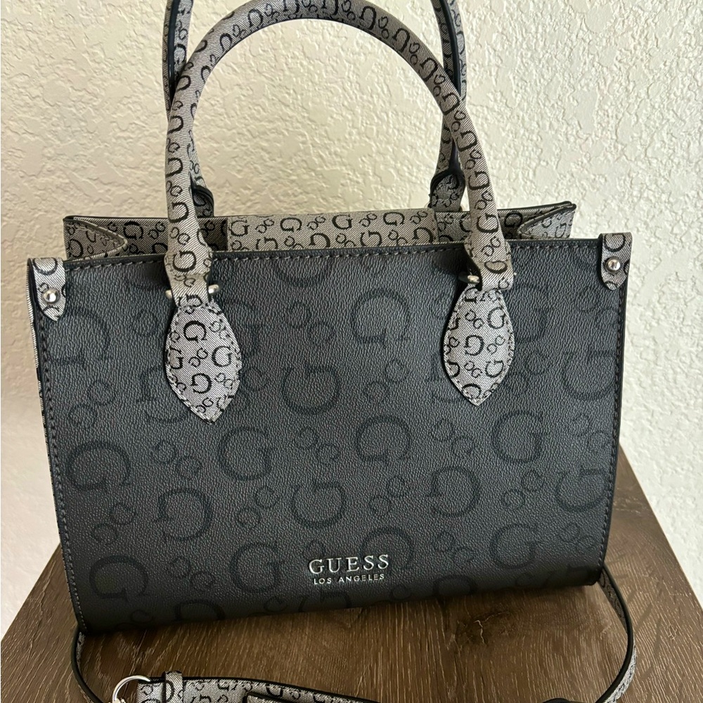 Guess black and grey print purse